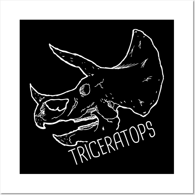 Triceratops Dinosaur Bones Skull Wall Art by MeatMan